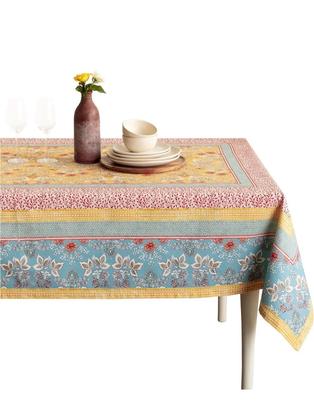 Maison d’Hermine Marquise 100% Cotton Tablecloth 60x90 Floral Farmhouse
